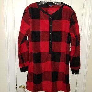 Women’s Fleece Pajamas Romper Size M and Flannel Santa Hat One Size